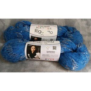 Red‎ Heart Boutique Rigoletto Yarn Sequins Periwinkle 2 Balls Skeins 8 Yds Each